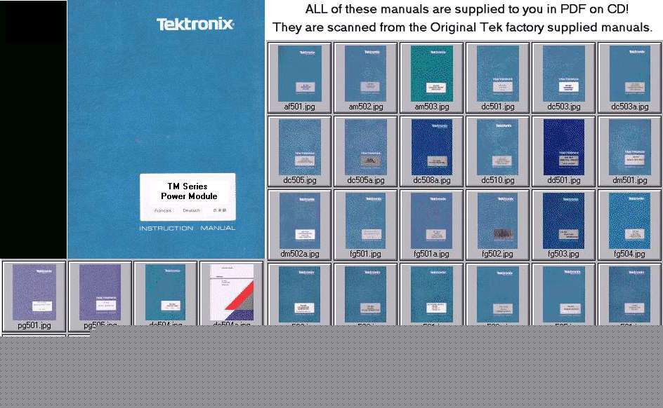 Tek TM506 manual + 38 TM500-series plugin manuals