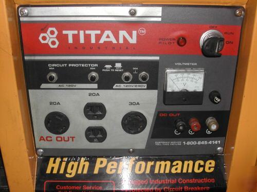 Titan 8500 watt gas power generator used